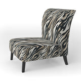 Beige And Black Zebra Sophistication - Modern Arm Chair