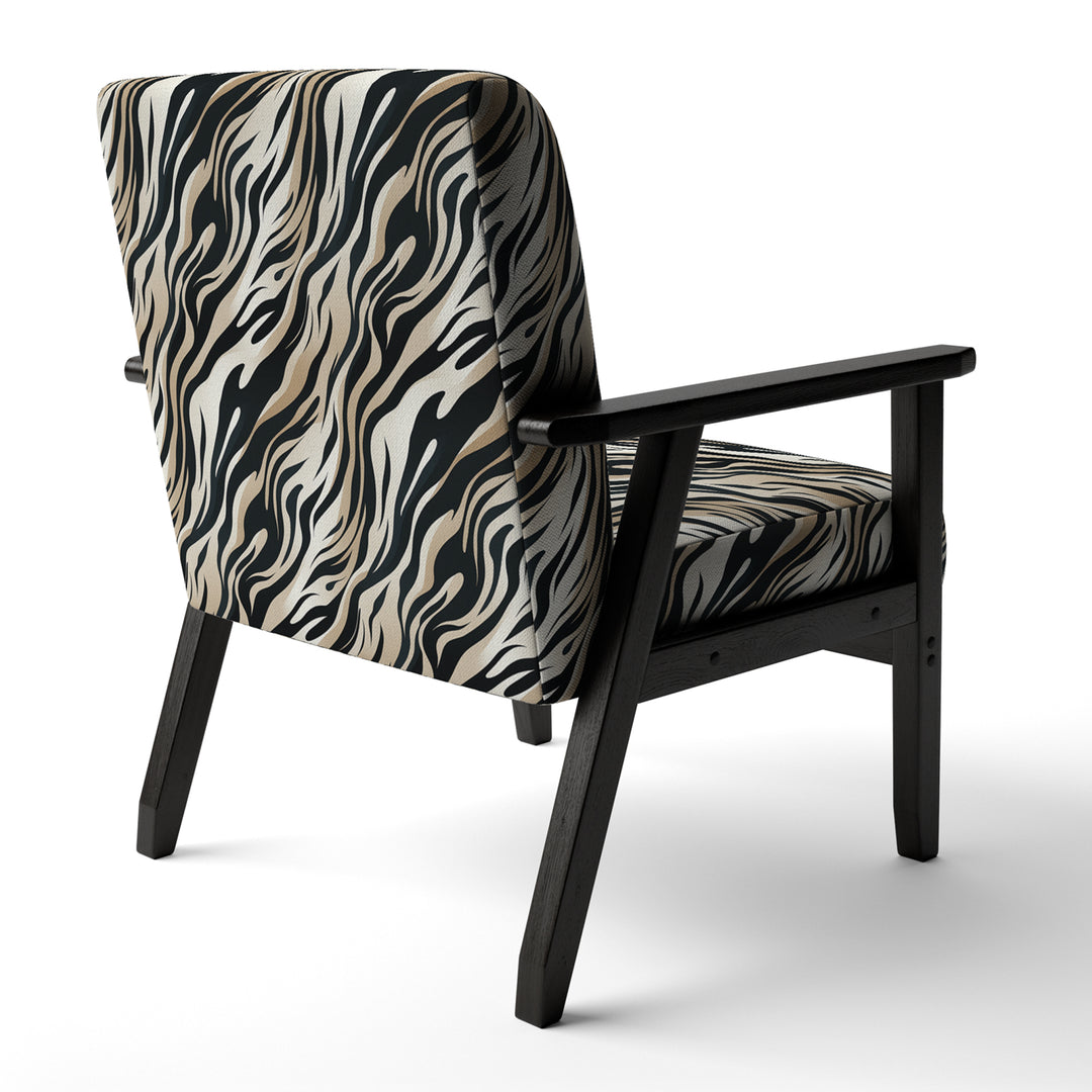 Beige And Black Zebra Sophistication - Modern Arm Chair