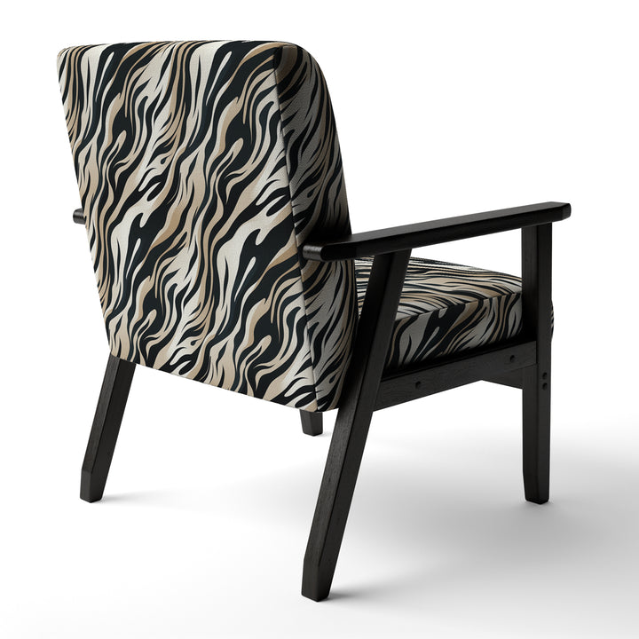 Beige And Black Zebra Sophistication - Modern Arm Chair