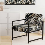 Beige And Black Zebra Sophistication - Modern Arm Chair