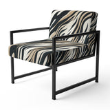 Beige And Black Zebra Sophistication - Modern Arm Chair