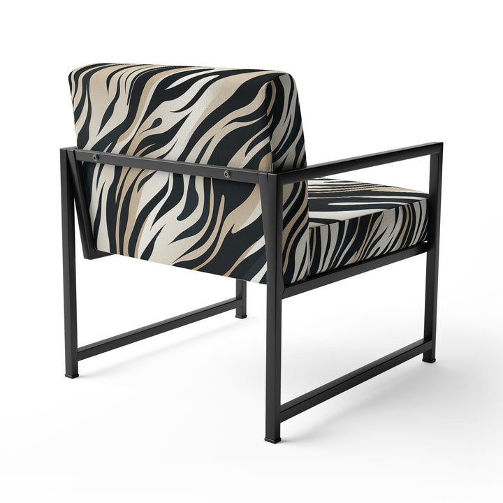 Beige And Black Zebra Sophistication - Modern Arm Chair