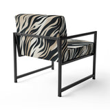 Beige And Black Zebra Sophistication - Modern Arm Chair