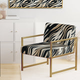 Beige And Black Zebra Sophistication - Modern Arm Chair