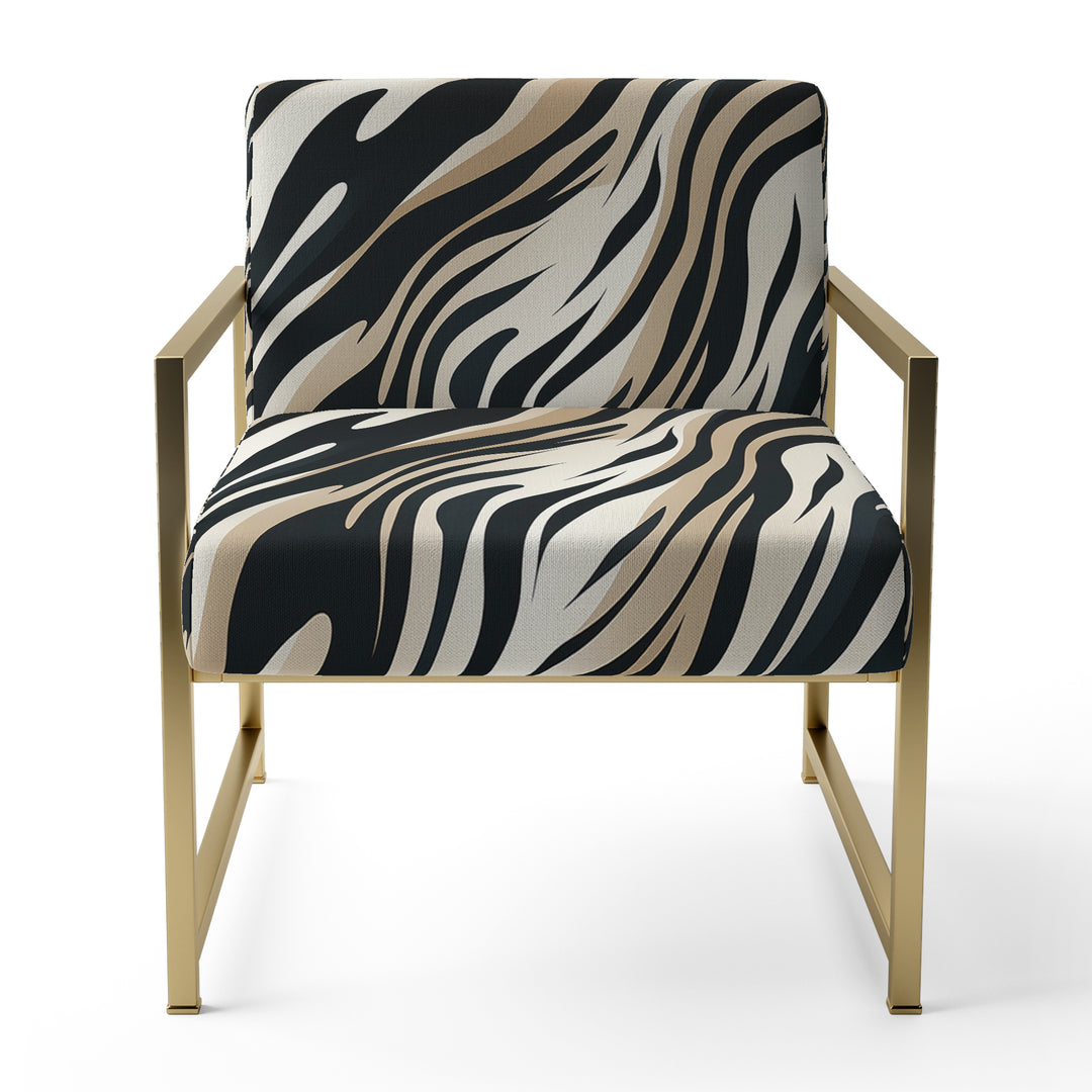 Beige And Black Zebra Sophistication - Modern Arm Chair