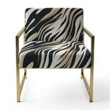 Beige And Black Zebra Sophistication - Modern Arm Chair