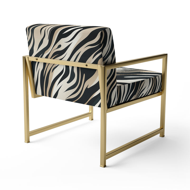 Beige And Black Zebra Sophistication - Modern Arm Chair