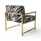 Beige And Black Zebra Sophistication - Modern Arm Chair