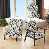 Black And Beige Esoteric Flow - Modern Accent Slipper Chair