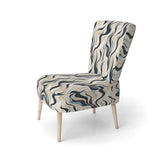 Black And Beige Esoteric Flow - Modern Accent Slipper Chair