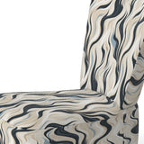 Black And Beige Esoteric Flow - Modern Accent Slipper Chair