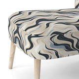 Black And Beige Esoteric Flow - Modern Accent Slipper Chair