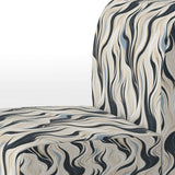 Black And Beige Esoteric Flow - Modern Accent Slipper Chair