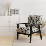 Black And Beige Esoteric Flow - Modern Accent Slipper Chair