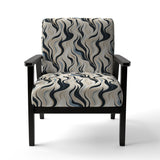 Black And Beige Esoteric Flow - Modern Accent Slipper Chair