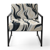 Black And Beige Esoteric Flow - Modern Accent Slipper Chair