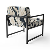 Black And Beige Esoteric Flow - Modern Accent Slipper Chair