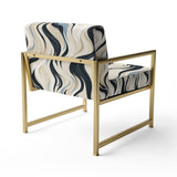 Black And Beige Esoteric Flow - Modern Accent Slipper Chair
