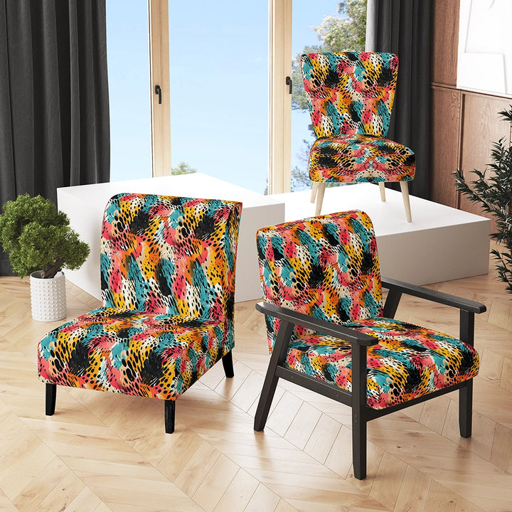 Colorful Neon Jungle Flash- Upholstered Accent Chair