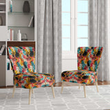 Colorful Neon Jungle Flash- Upholstered Accent Chair