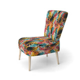 Colorful Neon Jungle Flash- Upholstered Accent Chair