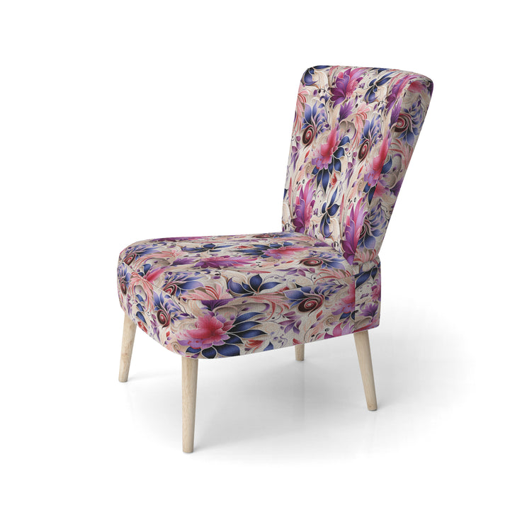 Pink And Purple Romantic Roses Paisley Pattern - Glam Arm Chair