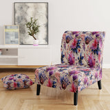 Pink And Purple Romantic Roses Paisley Pattern - Glam Arm Chair