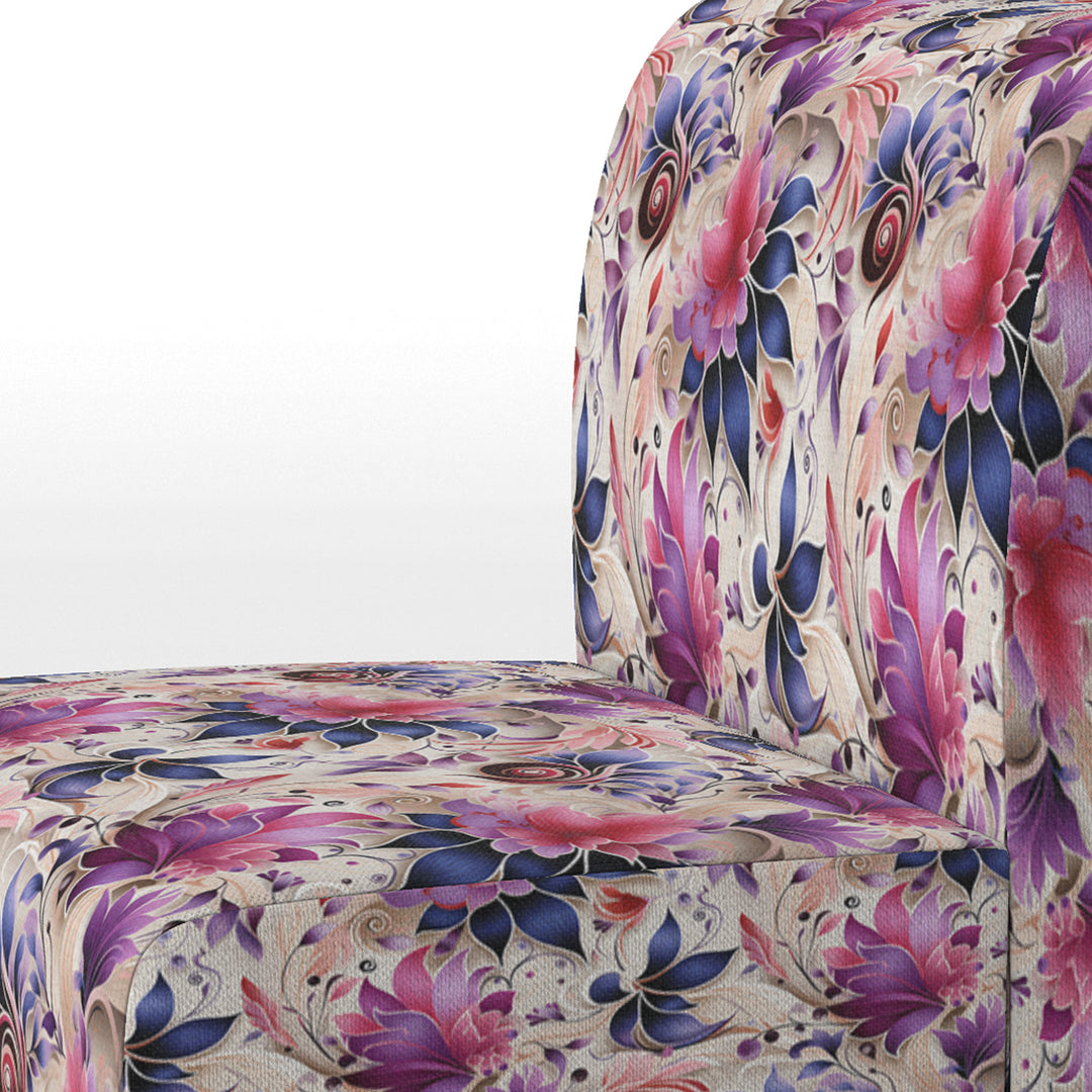 Pink And Purple Romantic Roses Paisley Pattern - Glam Arm Chair