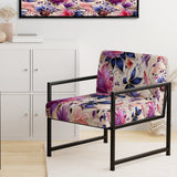 Pink And Purple Romantic Roses Paisley Pattern - Glam Arm Chair