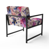 Pink And Purple Romantic Roses Paisley Pattern - Glam Arm Chair