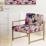 Pink And Purple Romantic Roses Paisley Pattern - Glam Arm Chair