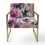 Pink And Purple Romantic Roses Paisley Pattern - Glam Arm Chair