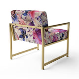 Pink And Purple Romantic Roses Paisley Pattern - Glam Arm Chair