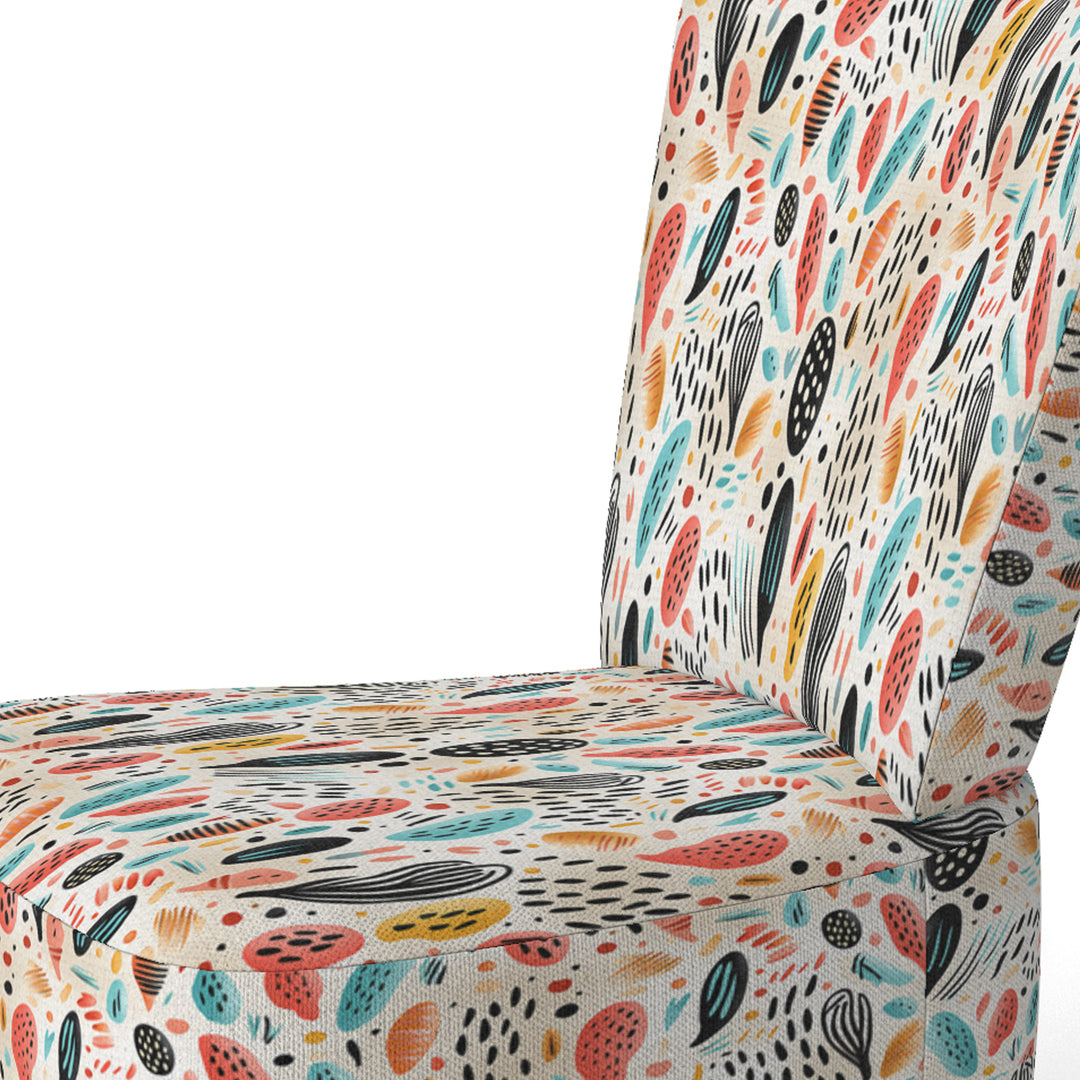 Light Color Tribal Animals Pattern - Upholstered Modern Accent Chairs