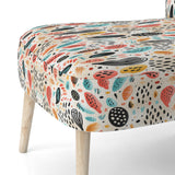 Light Color Tribal Animals Pattern - Upholstered Modern Accent Chairs