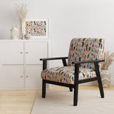 Light Color Tribal Animals Pattern - Upholstered Modern Accent Chairs
