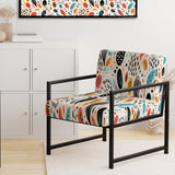 Light Color Tribal Animals Pattern - Upholstered Modern Accent Chairs