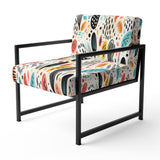 Light Color Tribal Animals Pattern - Upholstered Modern Accent Chairs