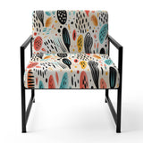 Light Color Tribal Animals Pattern - Upholstered Modern Accent Chairs