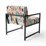 Light Color Tribal Animals Pattern - Upholstered Modern Accent Chairs