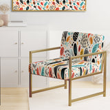 Light Color Tribal Animals Pattern - Upholstered Modern Accent Chairs