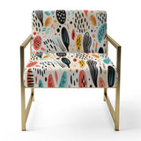 Light Color Tribal Animals Pattern - Upholstered Modern Accent Chairs