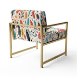 Light Color Tribal Animals Pattern - Upholstered Modern Accent Chairs