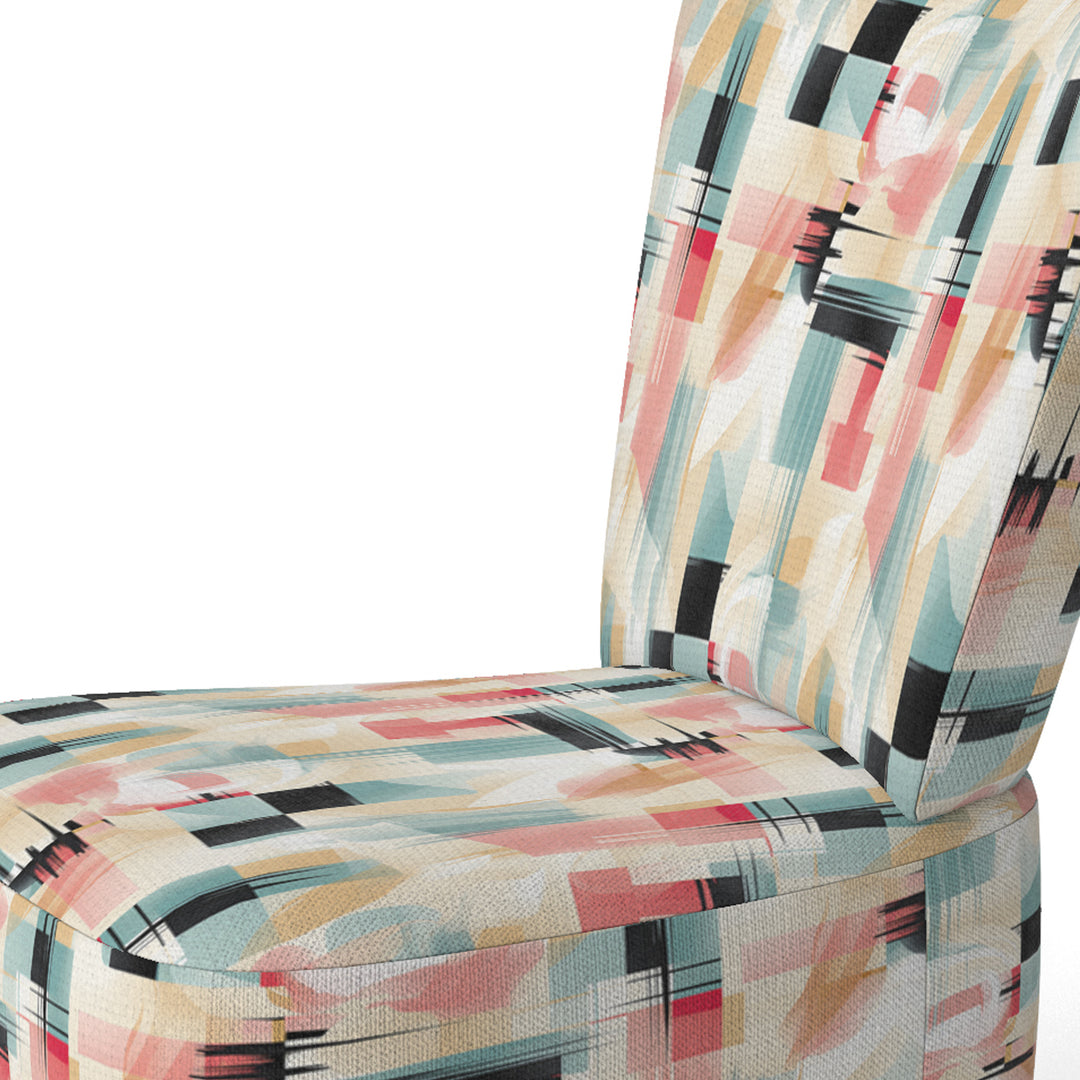 Beige And Light Green Cubic Sophistication - Modern Arm Chair