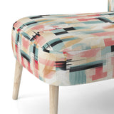 Beige And Light Green Cubic Sophistication - Modern Arm Chair