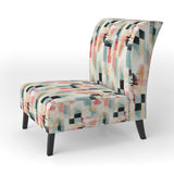 Beige And Light Green Cubic Sophistication - Modern Arm Chair