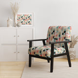 Beige And Light Green Cubic Sophistication - Modern Arm Chair