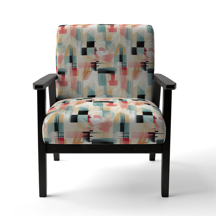 Beige And Light Green Cubic Sophistication - Modern Arm Chair