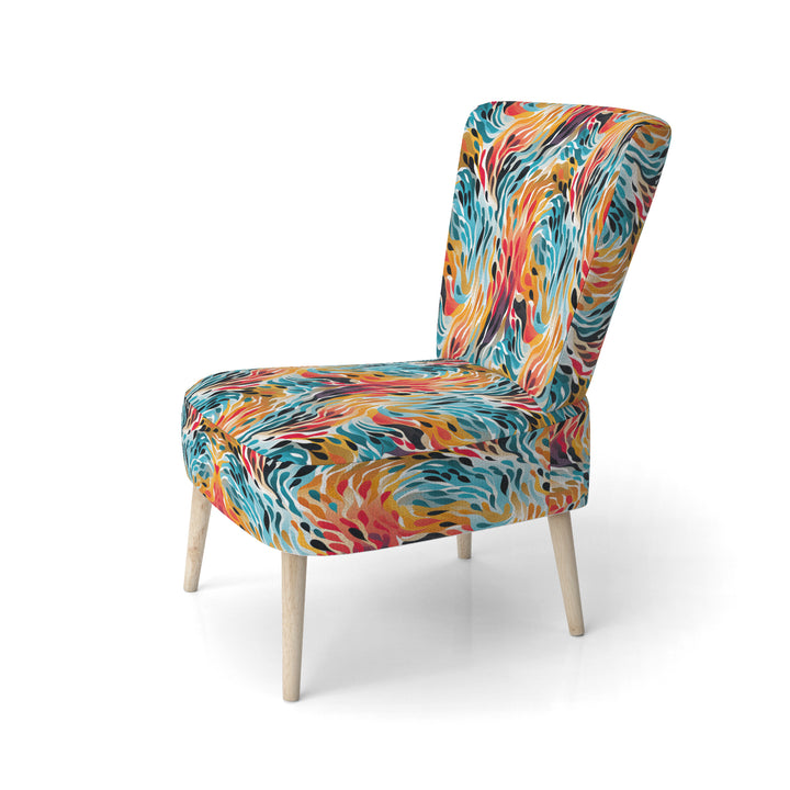 Rainbow Cheetah Waves - Modern Accent Side Chair