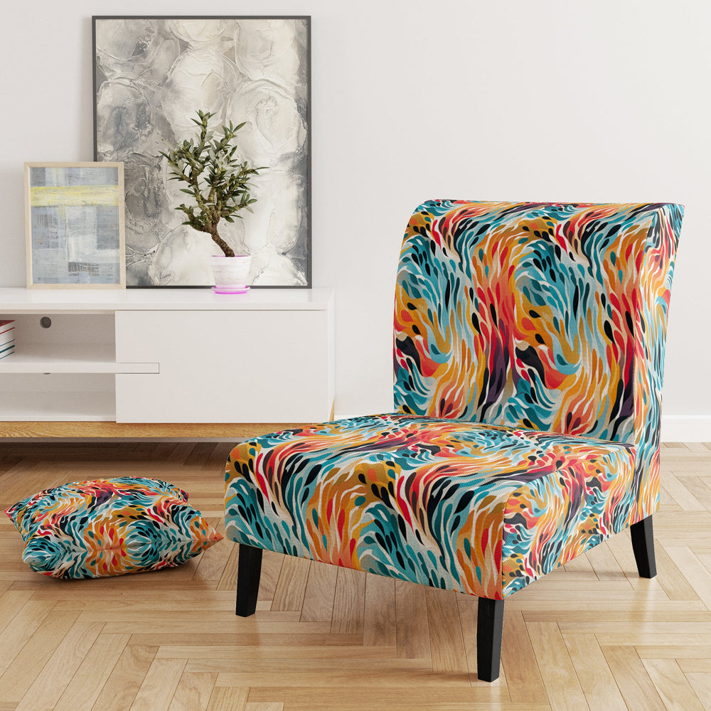 Rainbow Cheetah Waves - Modern Accent Side Chair